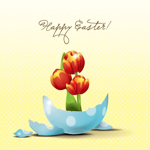 Easter Tulips Vector Graphic