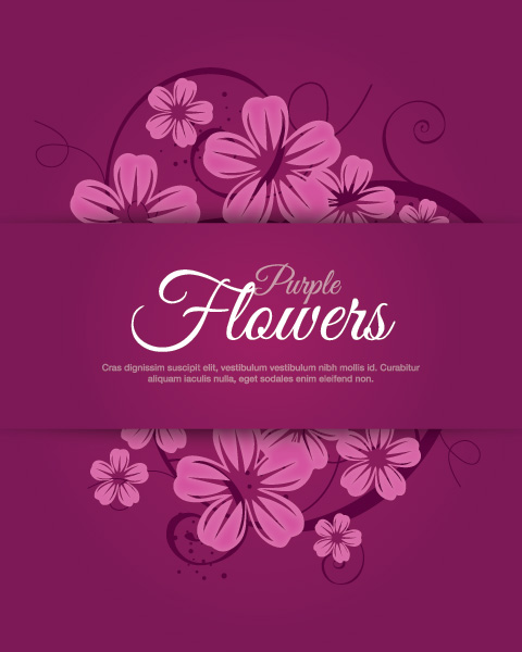 Purple Flowers Vector Graphic