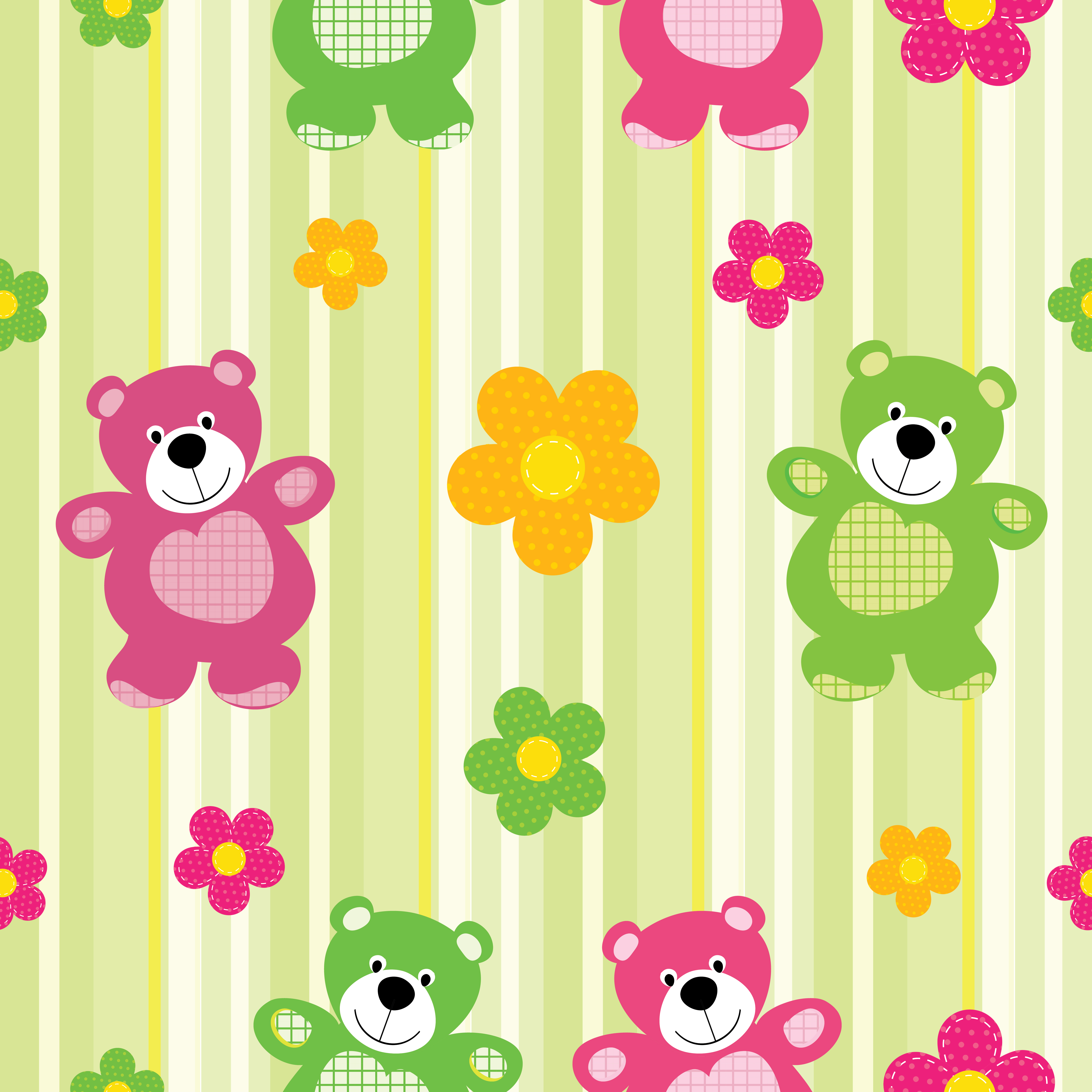 Cartoon bear pattern Vector Background