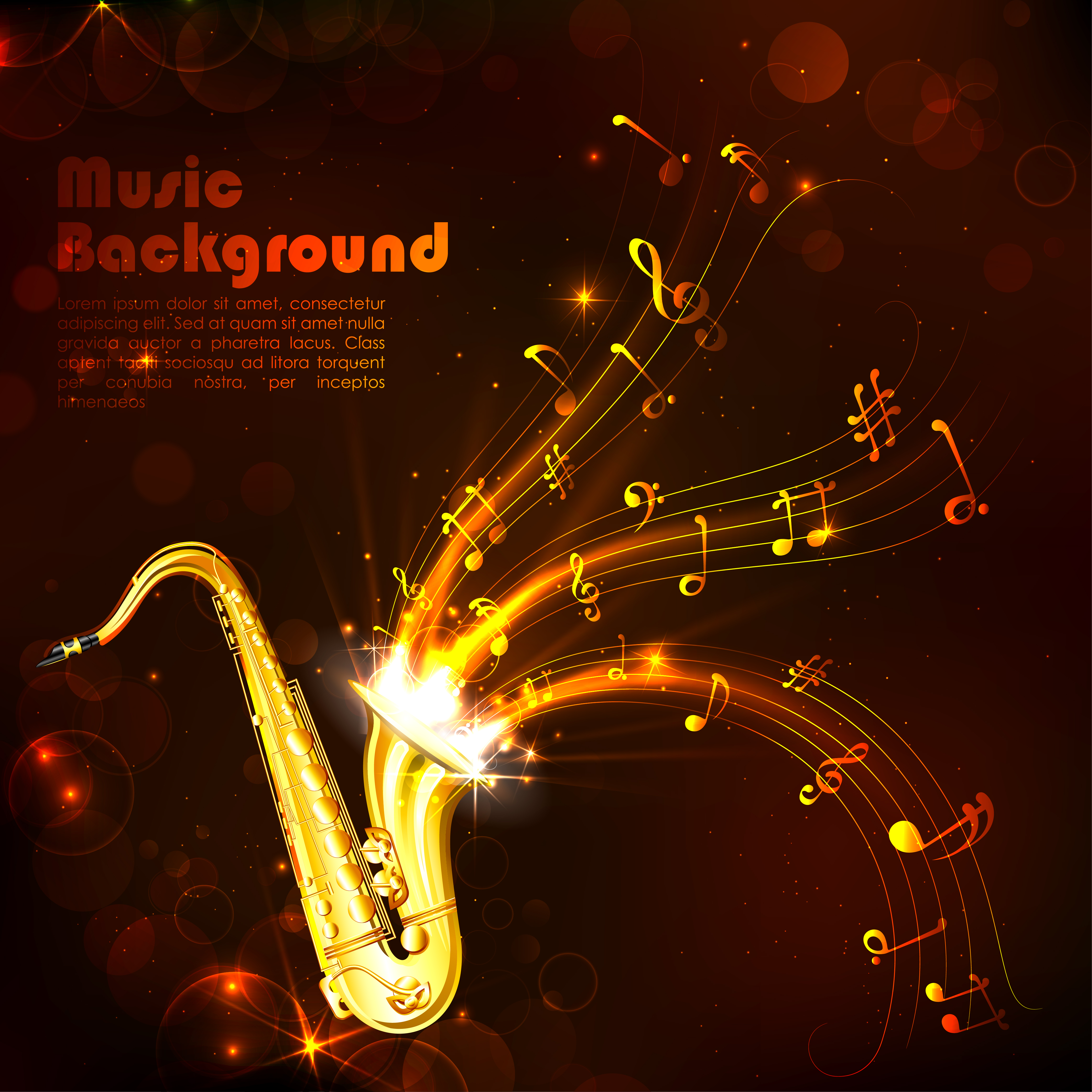 Golden music design vector background