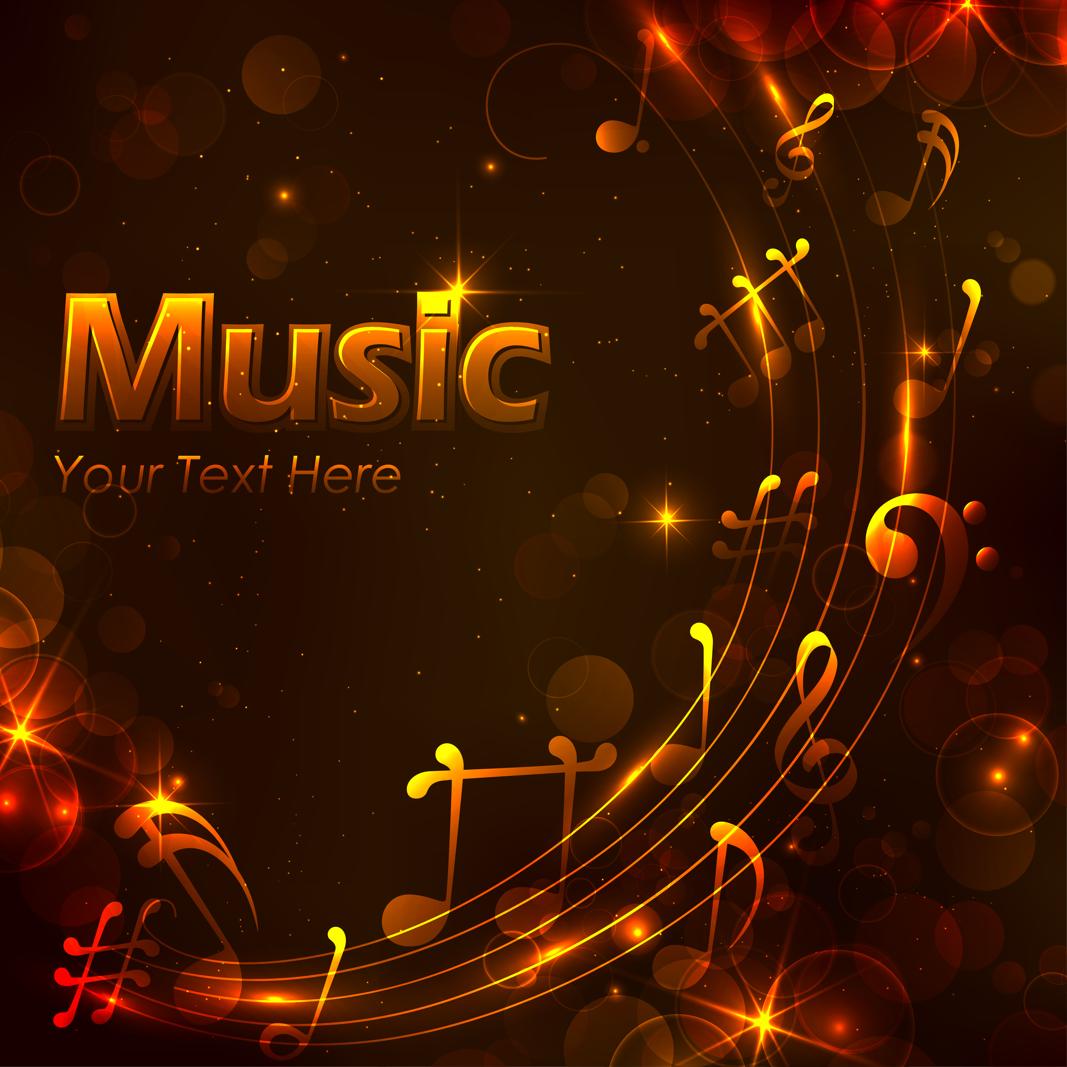 Free Golden music design background