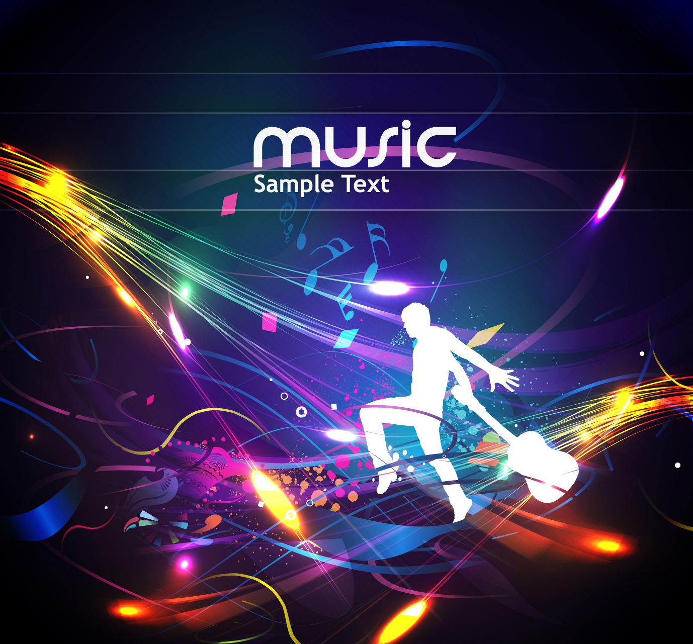 Free Cool music design vector background