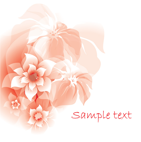 Pink flowers vector background