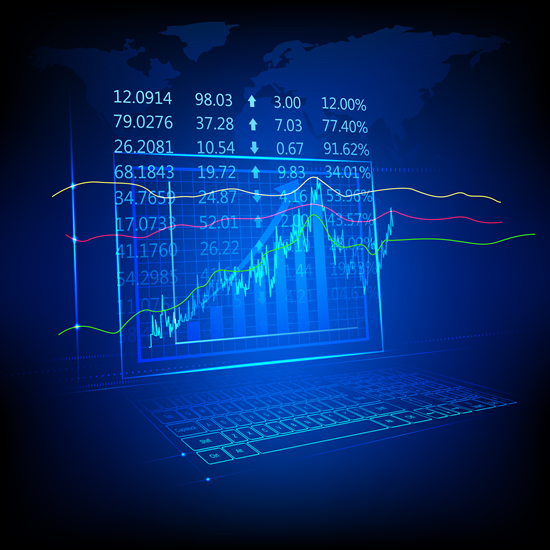 Financial information chart vector background