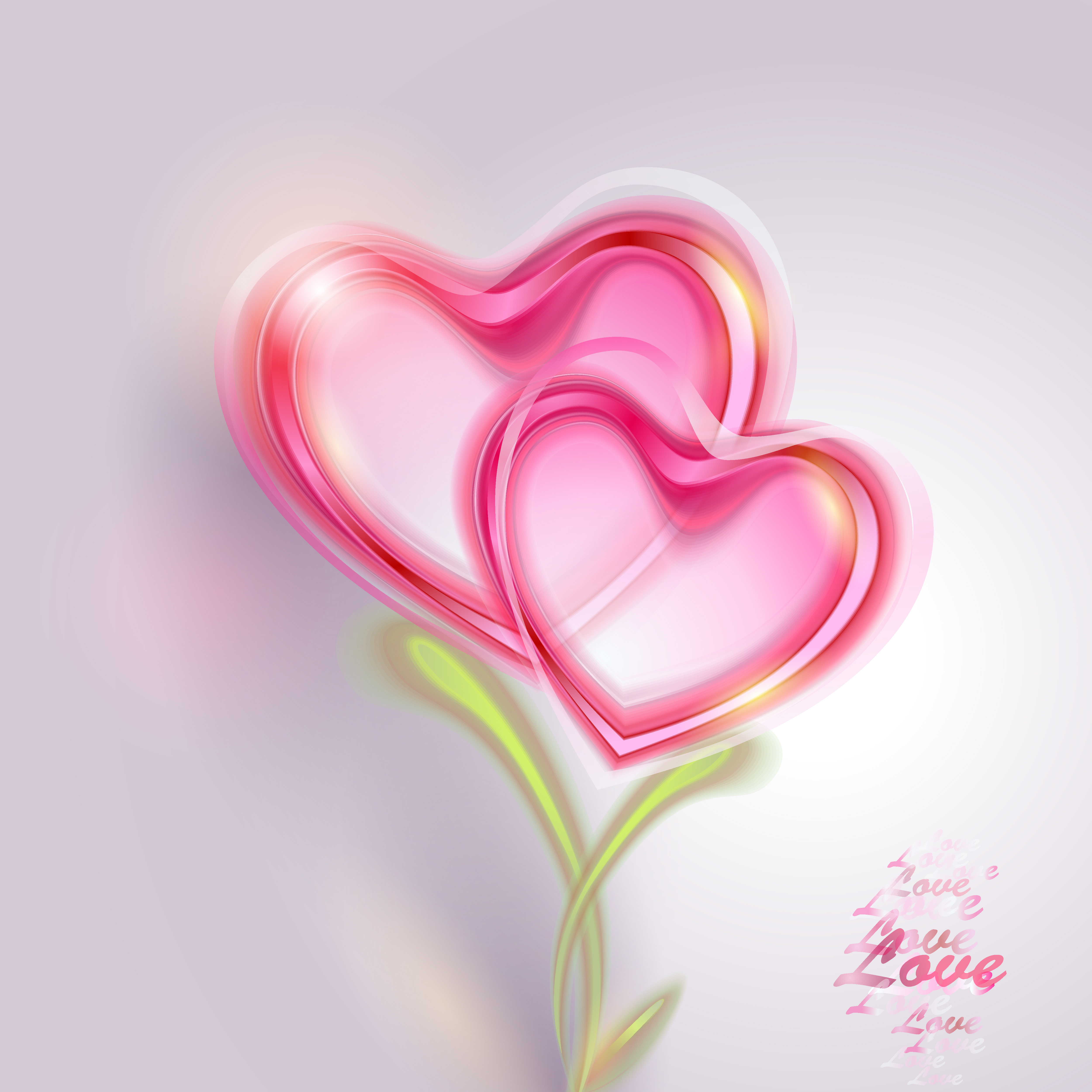 Pink Valentine card Vector Background