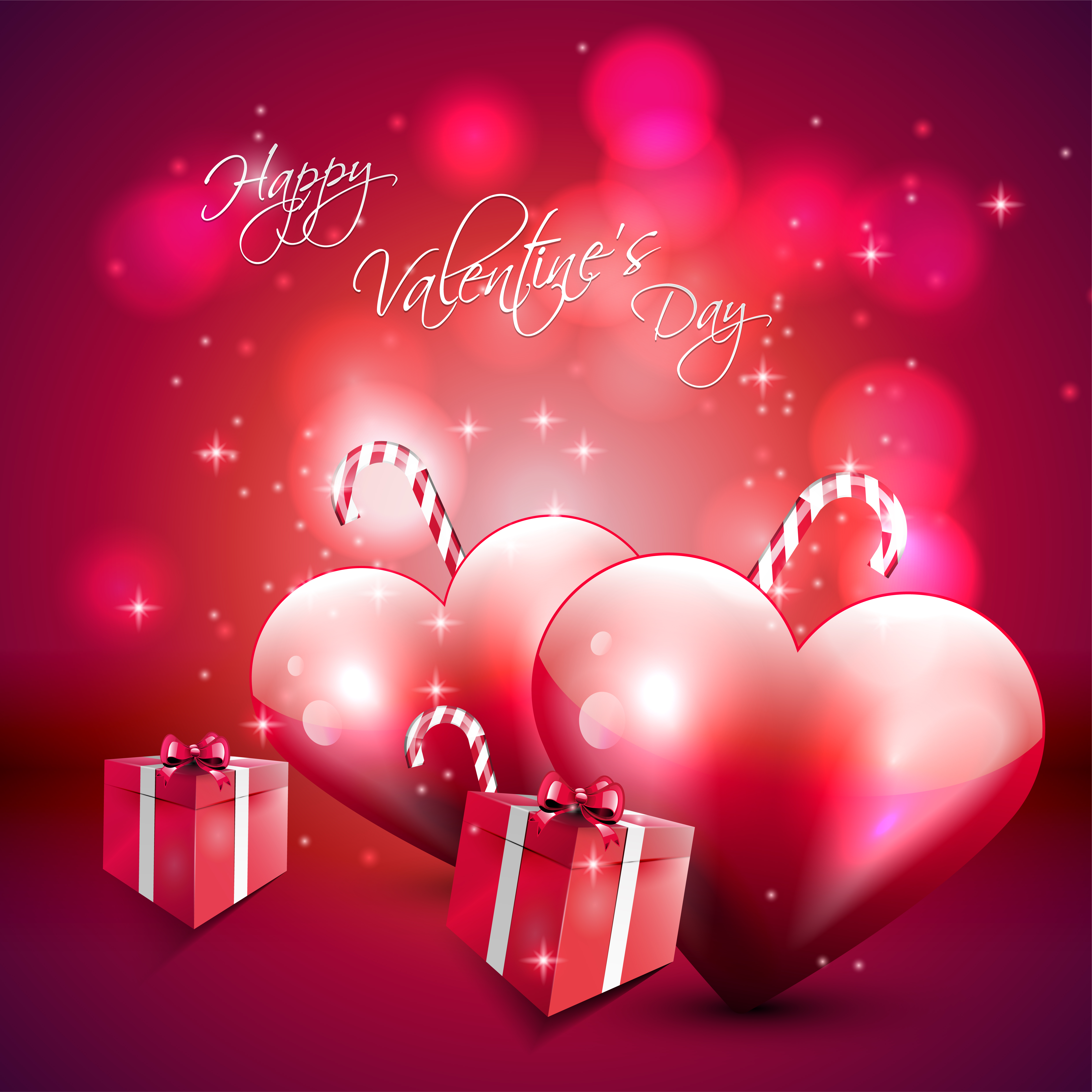 Valentine’s Day Vector Red Background