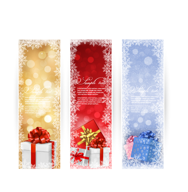 Christmas Gift banner background vector graphics