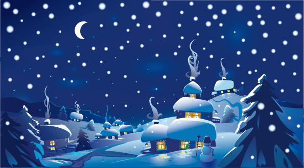 Christmas cartoon snow background