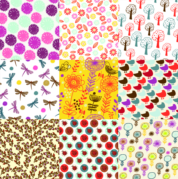 flowers patterns background pack