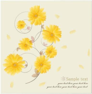 Yellow Flower Vector Background