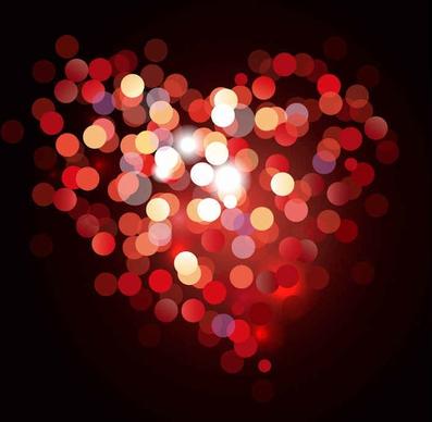 Free Valentine Bokeh Heart Vector Background