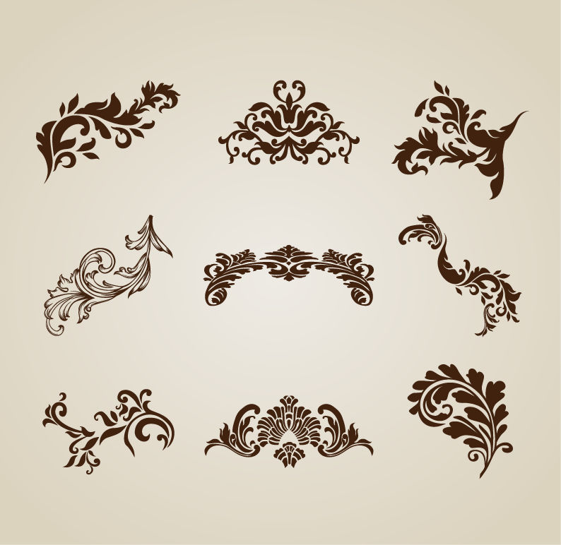 Vintage Beautiful Design Elements Vector Set