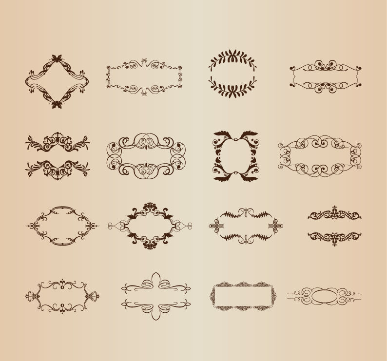 Vector Set of Decorative Frame Elements