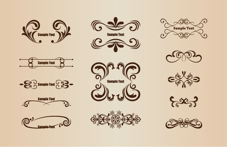 Vector Set of Floral Design Elements