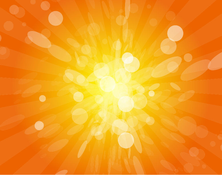 Sun Beams with Orange Yellow Blurred