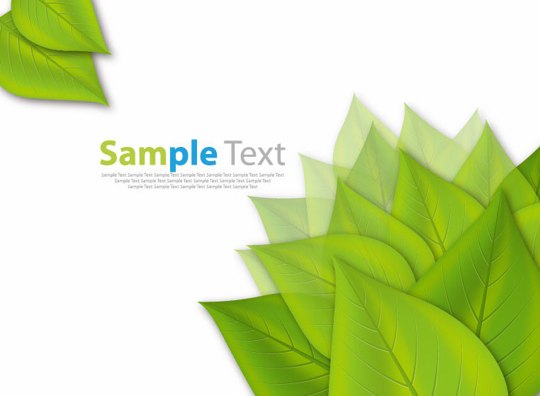 Fresh Green Leaves ECO Vector Background