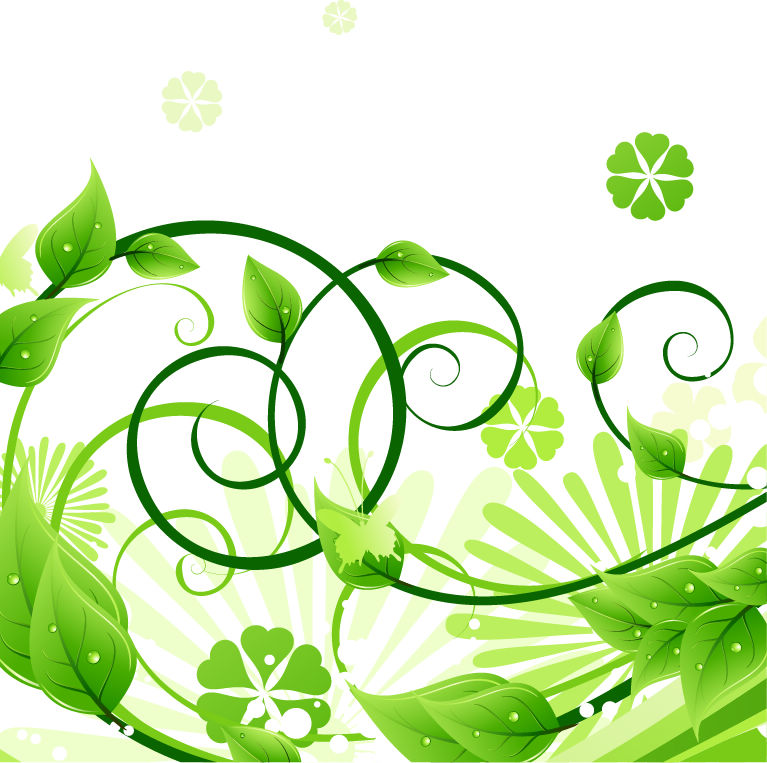 Green Floral Vector Illustration