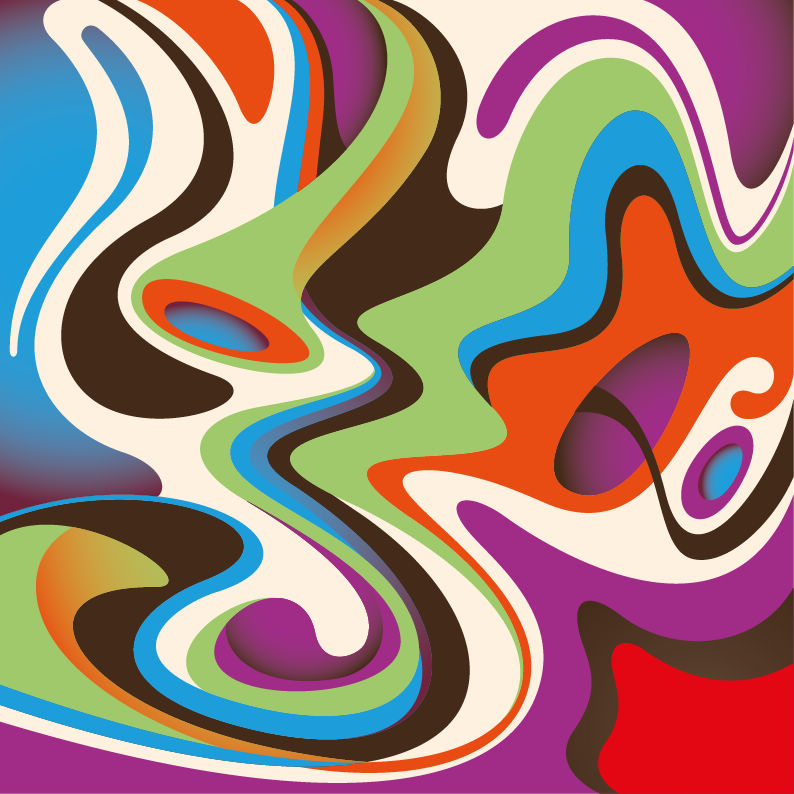 Abstract Colorful Curved Waves Background Vector Illustration