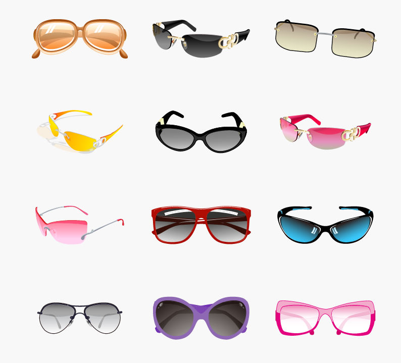 Trendy Sunglasses Vector Set