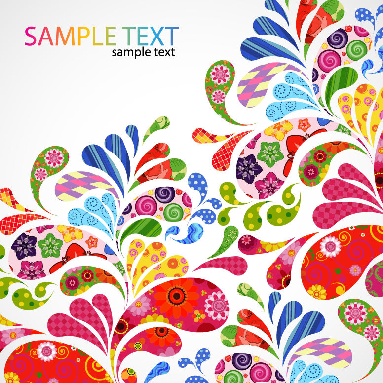 Colorful Floral Design Vector Graphic