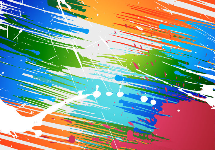 Abstract Brush Paint Splashes Vector Background