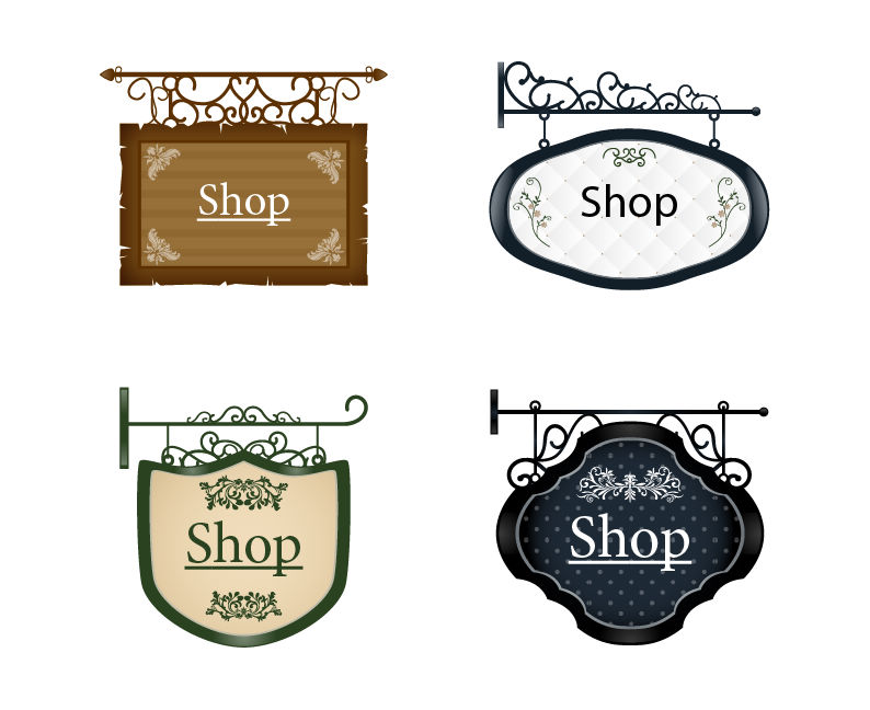 Vintage Signboard Vector Set 2