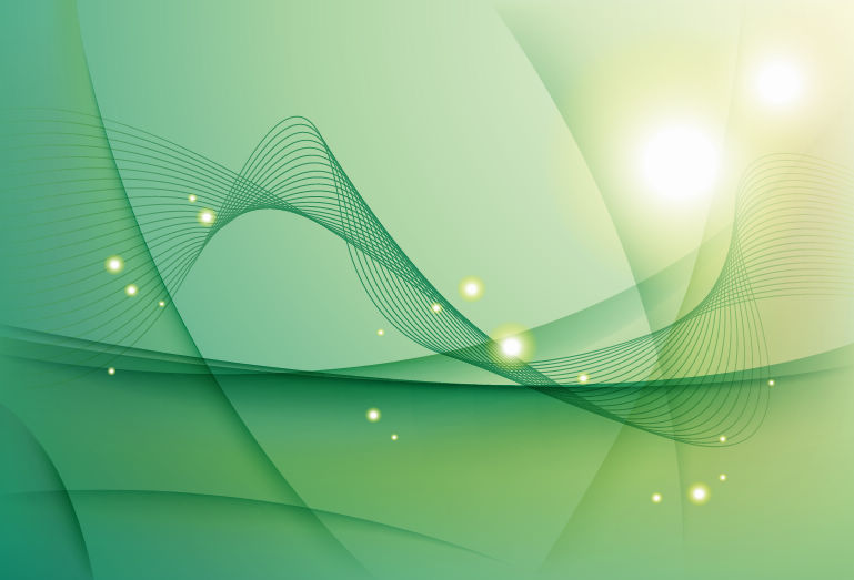 Abstract Green Waves Vector Background