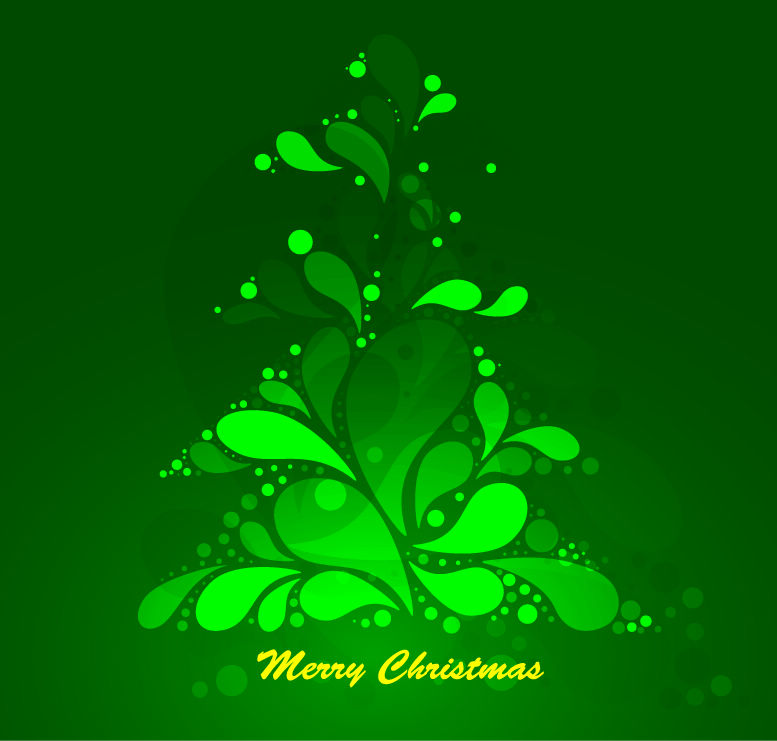 Abstract Green Christmas Tree Vector Graphic