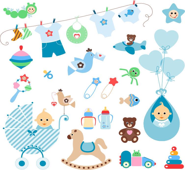 Cute Baby Elements Vector Set