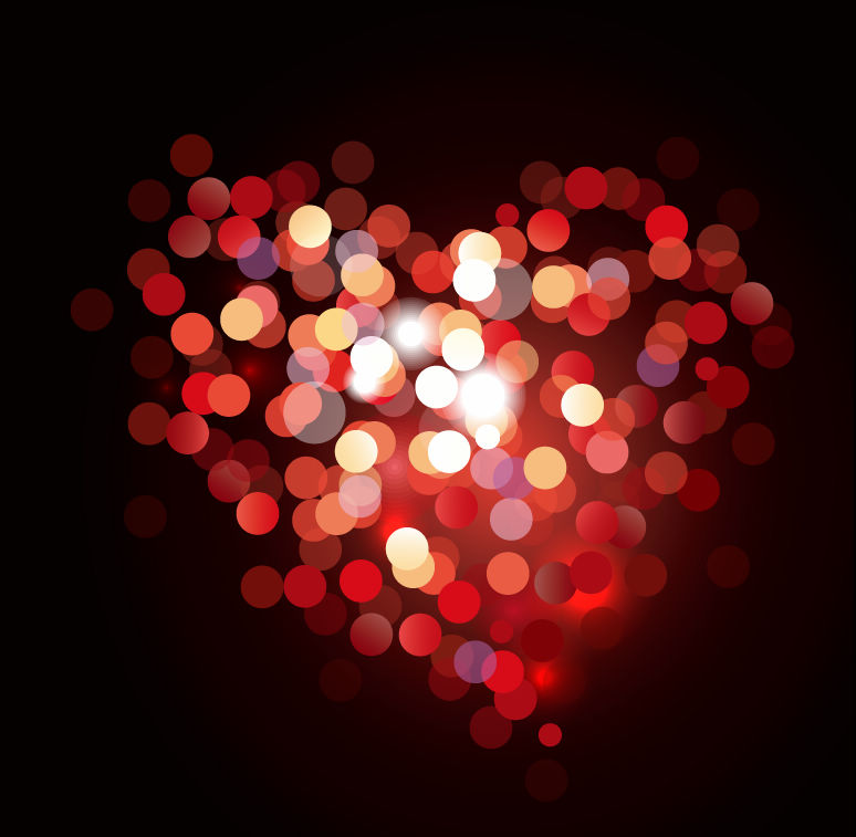 Valentine Bokeh Heart Shaped Light Background