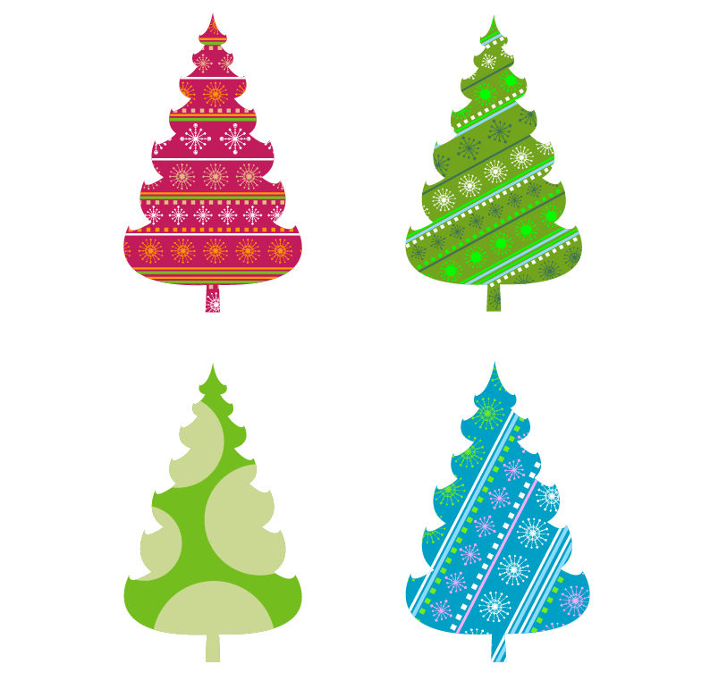 Abstract Christmas Tree Vector Graphics