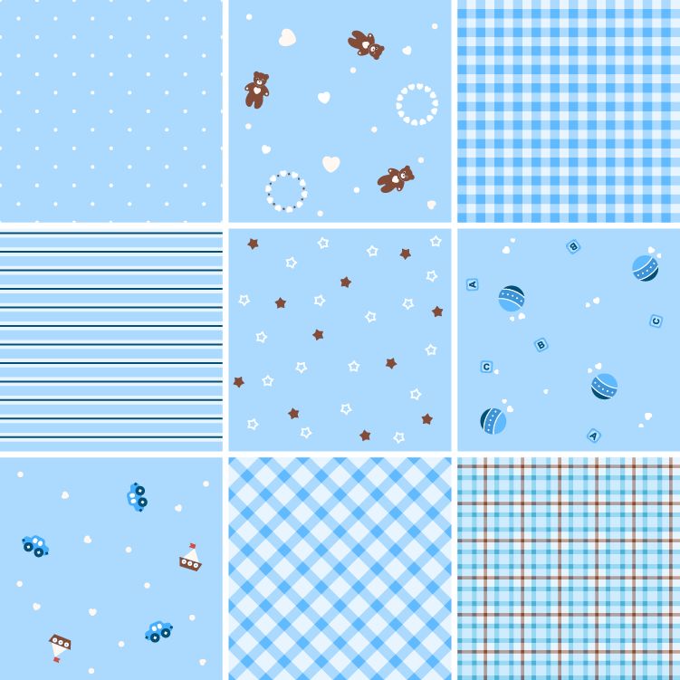 Collection of Seamless Plaid Patterns Vector Background