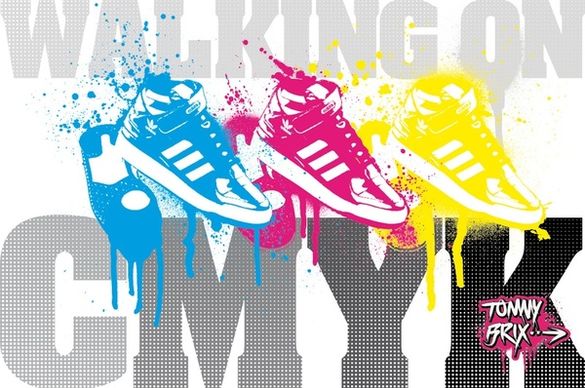 WALKING ON CMYK - design TommyBrix