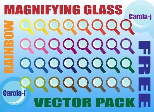 Rainbow Magnifying Glass Vector Pack