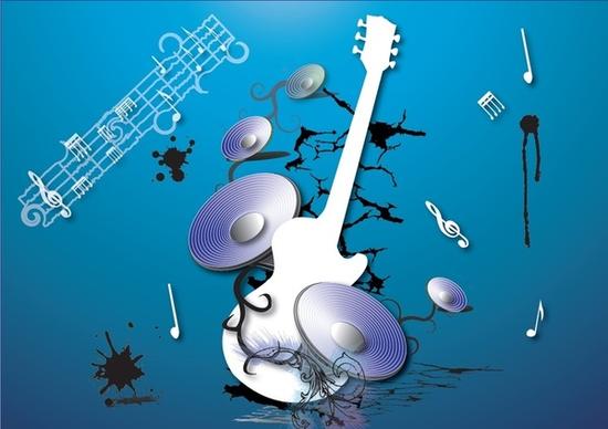 Guitarra e musica Vector 