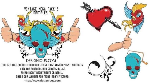 Vintage Vectors Mega Pack 5