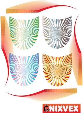 NixVex Op Art Shields Free vectors