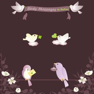 Birds Messages Vector Graphics