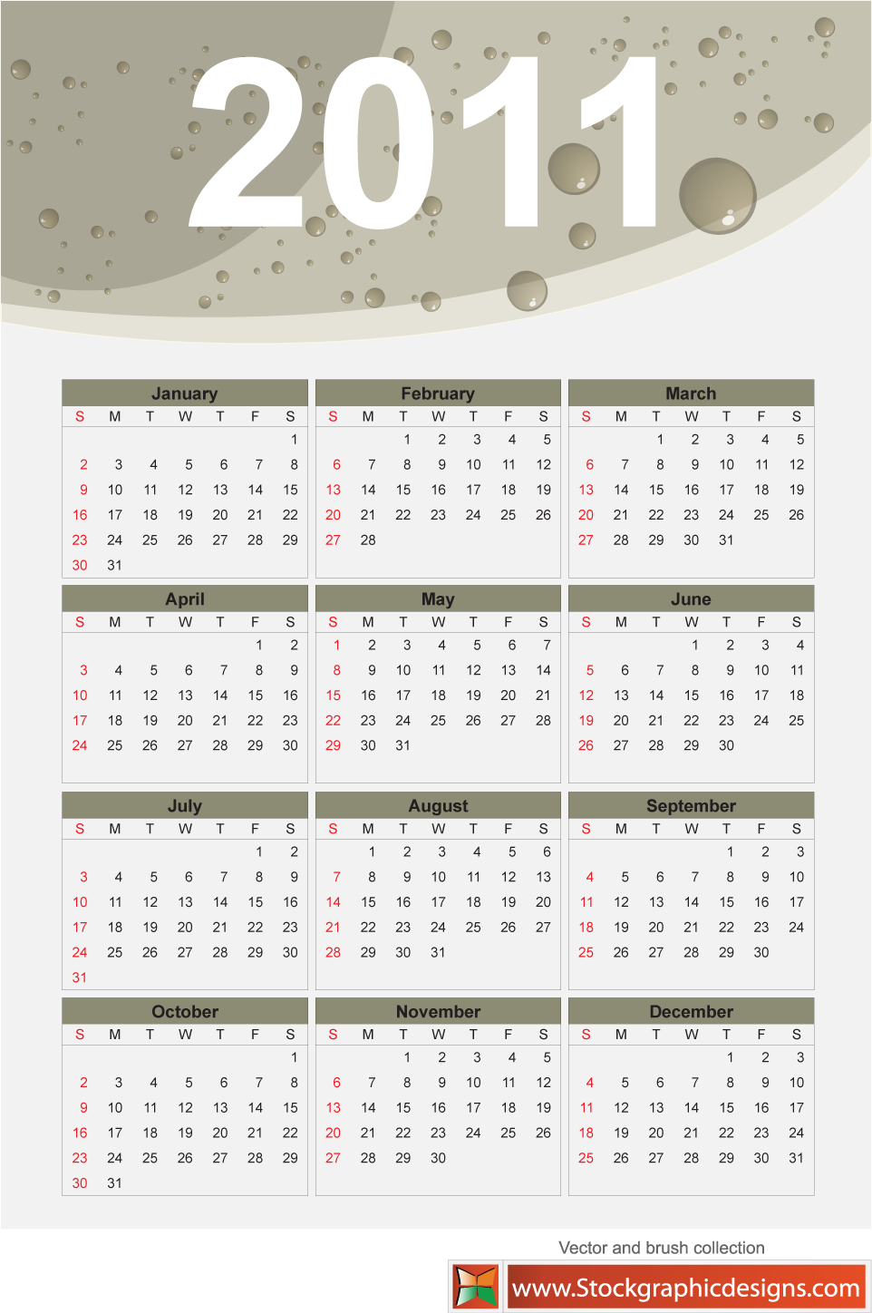 2011 Free vector calendar