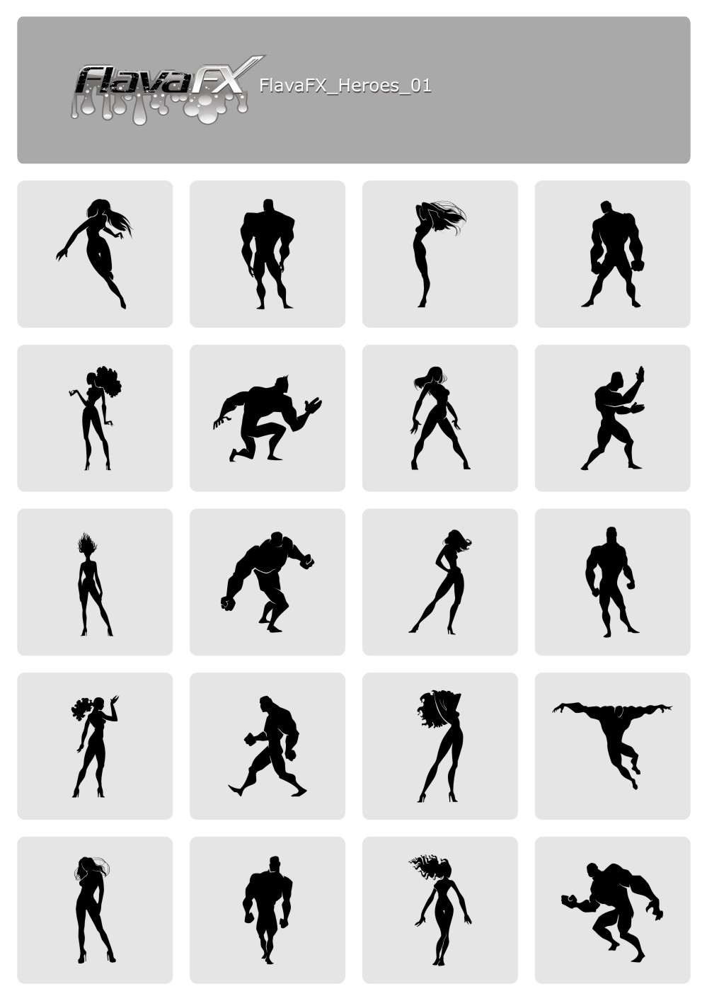 Free heros vector set