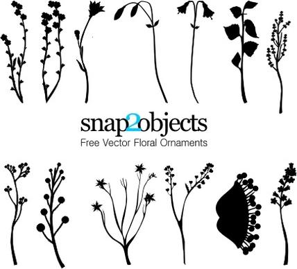 13 Free Vector Foliage Ornaments Pack 01