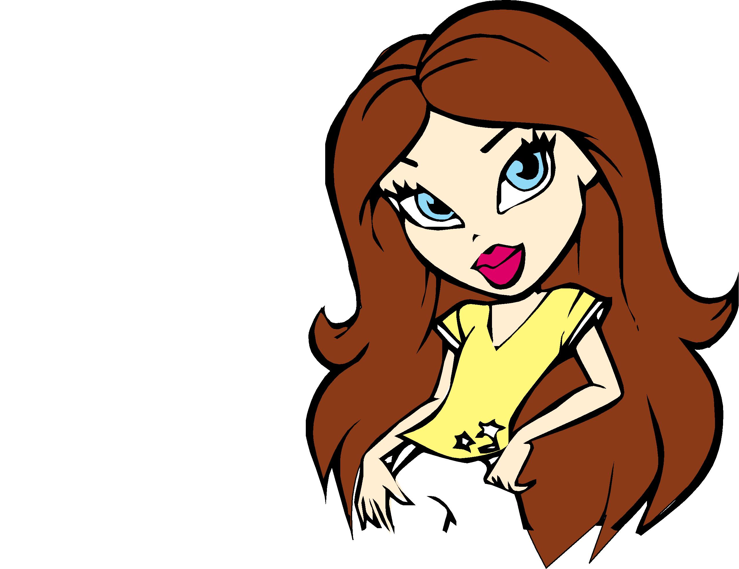 Cute Cartoon Fashionable girly girl