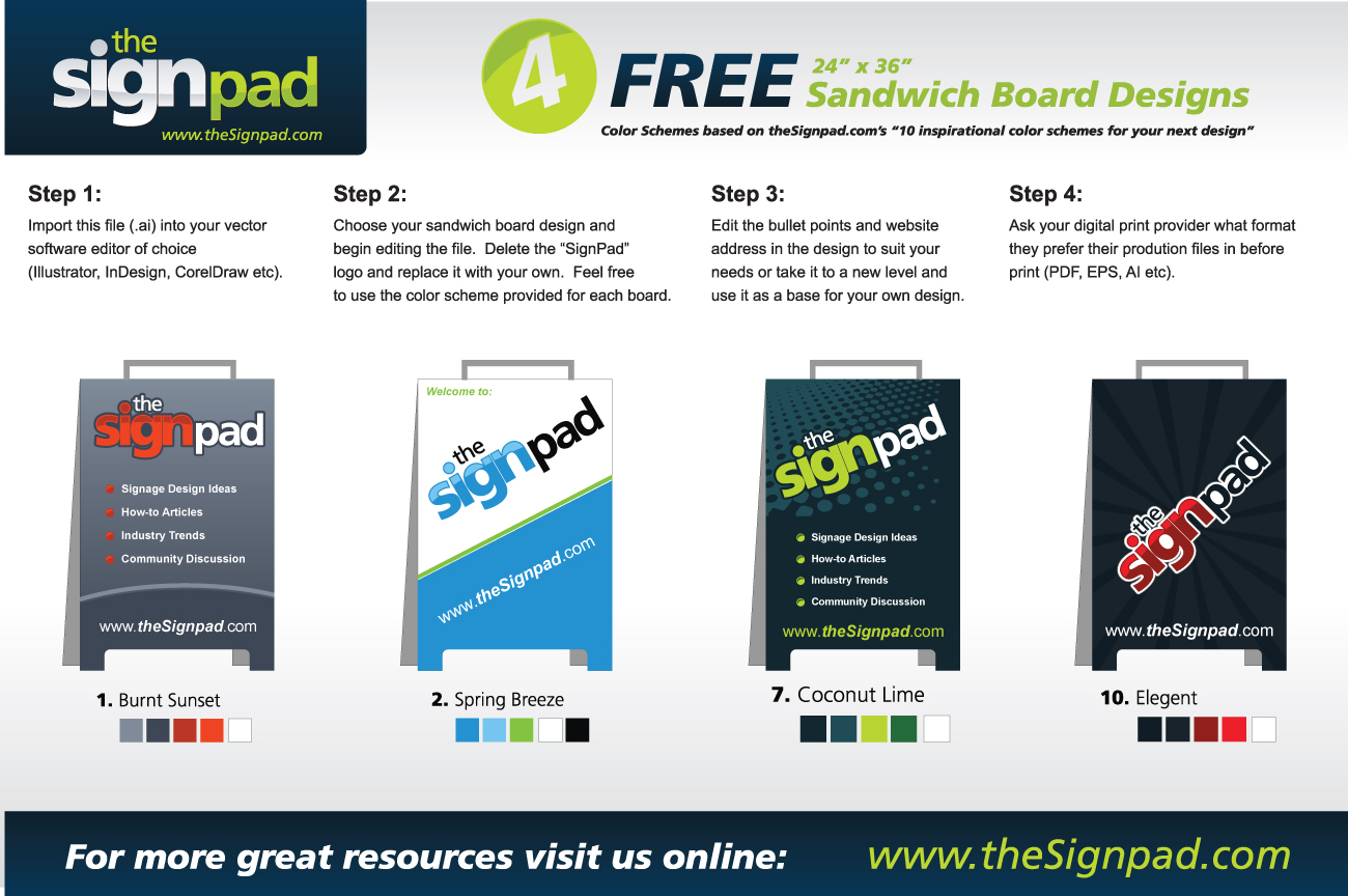 4 Free Sandwich Board Design Vectors