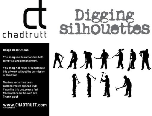 Digging Silhouette