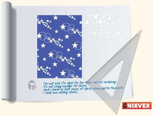 NixVex Star Pattern on Drawing Board Free Vector