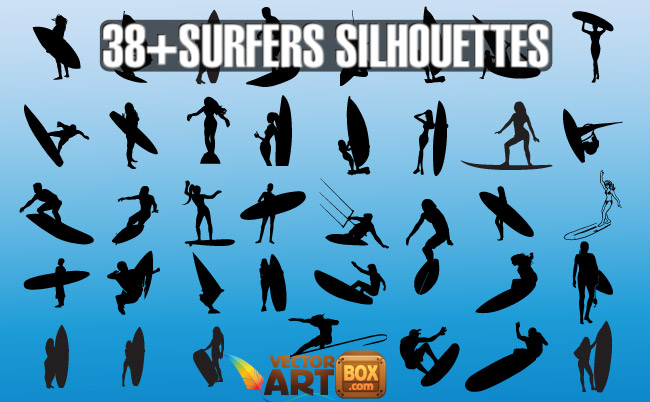 Vector Surfers Silhouettes