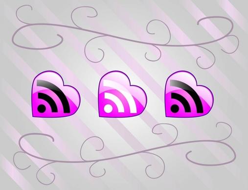 Love RSS Feed Vector Icons