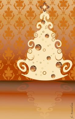 Vintage Christmas Tree Vector