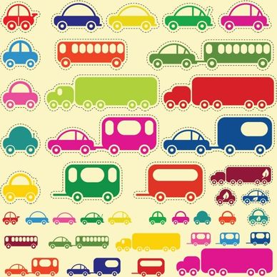 Car Truck Bus Vectors