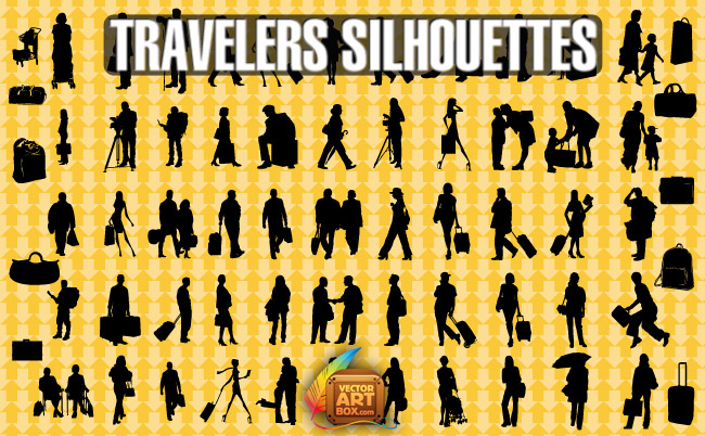 Traveling People Silhouettes